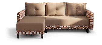 Kutna garnitura Glimmer L (bež + smeđa + bijela) (L)