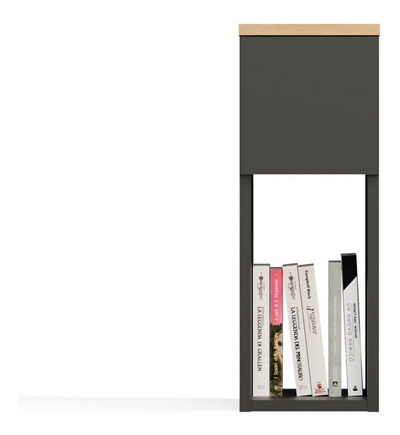 Noćni ormarić Gustaban 1 (antracit + hrast artisan)