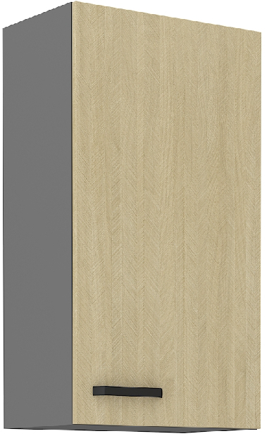 Dulap superior de bucătărie Scarmi 50 G-90 1F (Antracit + Herringbone scandi)