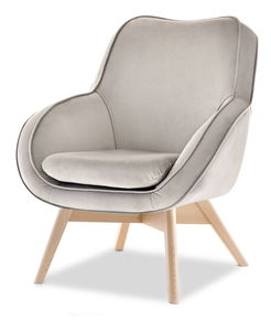 Dizajnerska fotelja Merch (bež + bijela)
