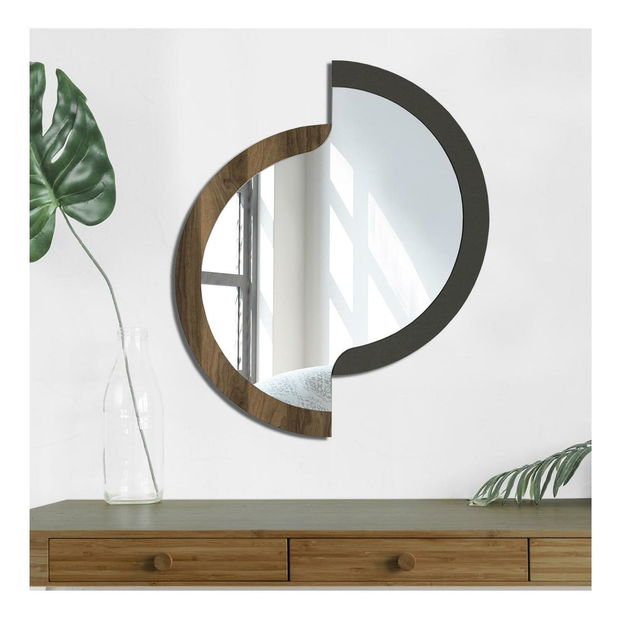 Dekoratívne zrkadlo Pisovo (orech + čierna) 