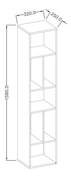 Falraszerelhető regál Tamie Typ 88 (sötétszürke + tölgy)