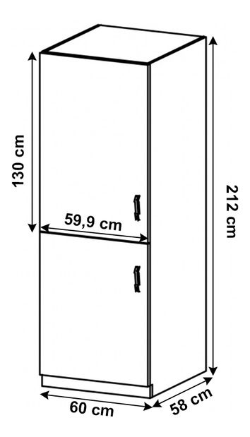 Donji kuhinjski ormarić za hladnjak D60ZL Sillina (orah milano)