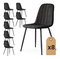 Set 8 scaune de sufragerie Lumbo (negru)