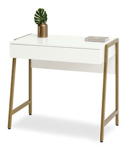 PC stolík Norsinimo (biela + zlatá)