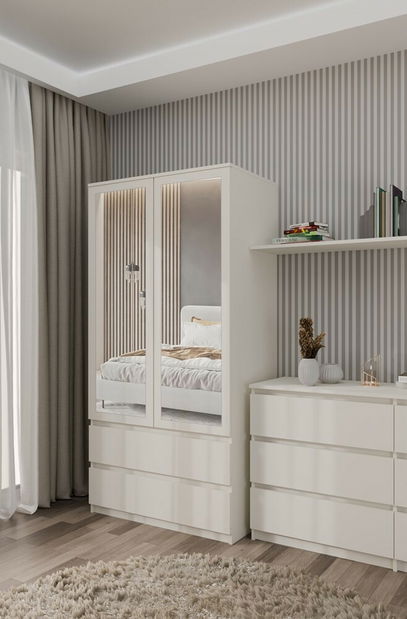 Ruhásszekrény Musecalo 1 (kasmír) (tükörrel)