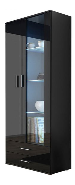 Vitrina Belario B6 (crna + crni sjaj)