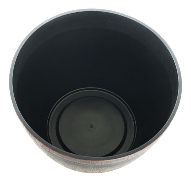 Plastový kvetináč Montreal Typ 1 (sivohnedý + vzor drevo)