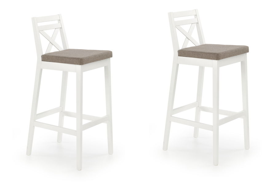 Set 2 ks. barových stoličiek Borys (biela + hnedá) *výpredaj