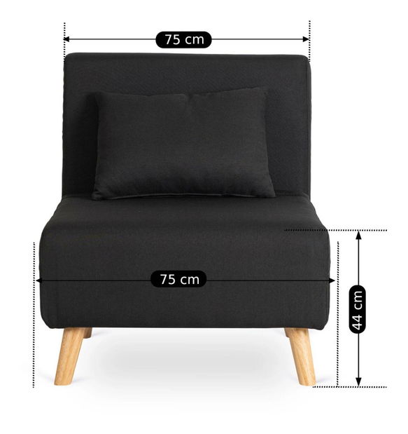 Fotoliu extensibil Motecacleta 1 (negru) 