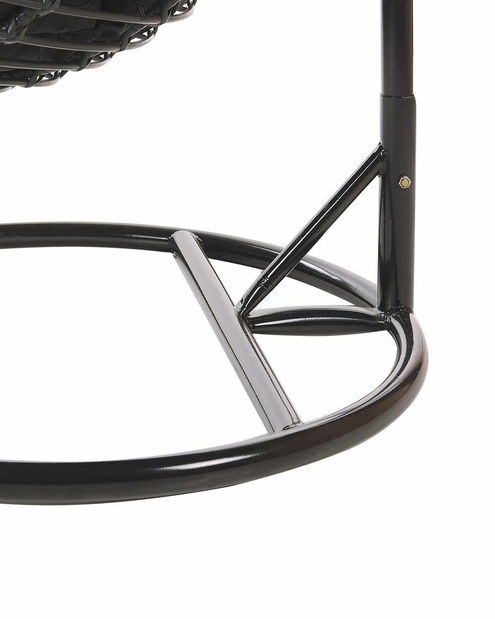 Fotoliu suspendat cu cadru TOLIO (poliratan) (negru)