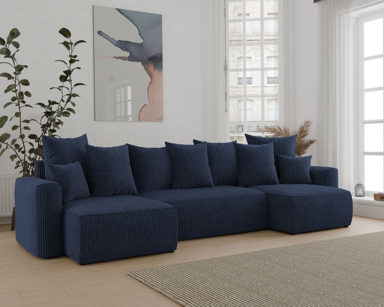 Kutna garnitura Denia U (tamnoplava)