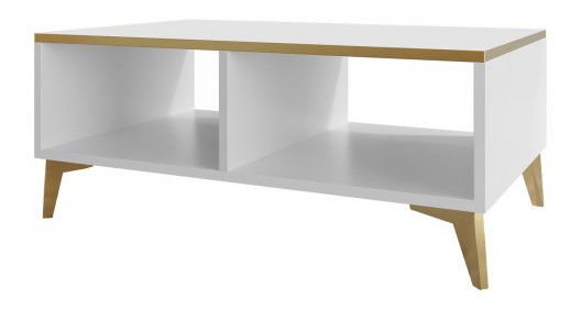 Măsuță cafea Opuncia (alb + alb lucios + auriu)