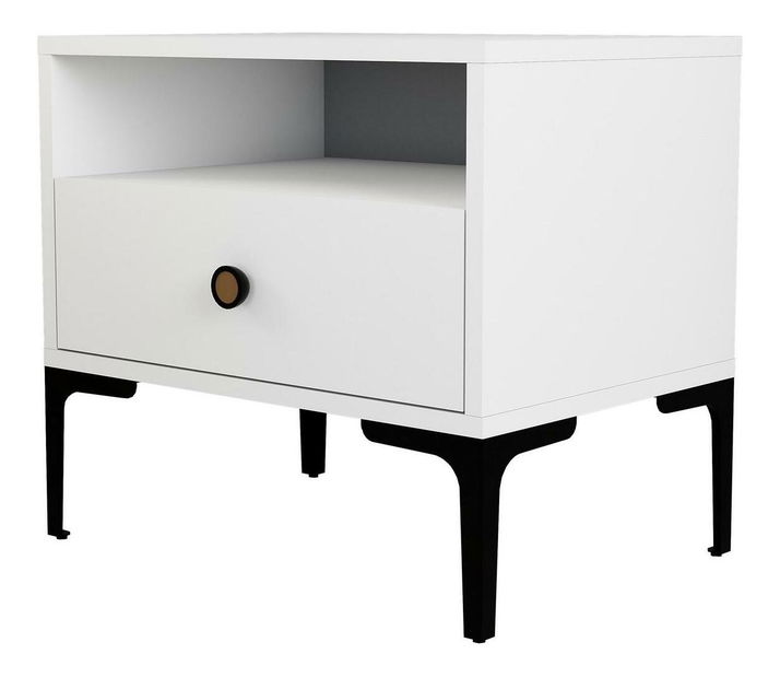 Nočný stolík Logan (biela)