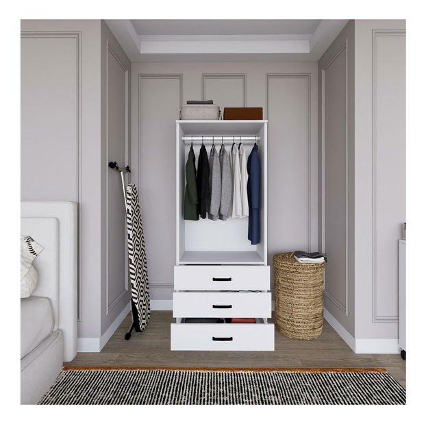 Šatníková skriňa Essy 58 (biela matná)