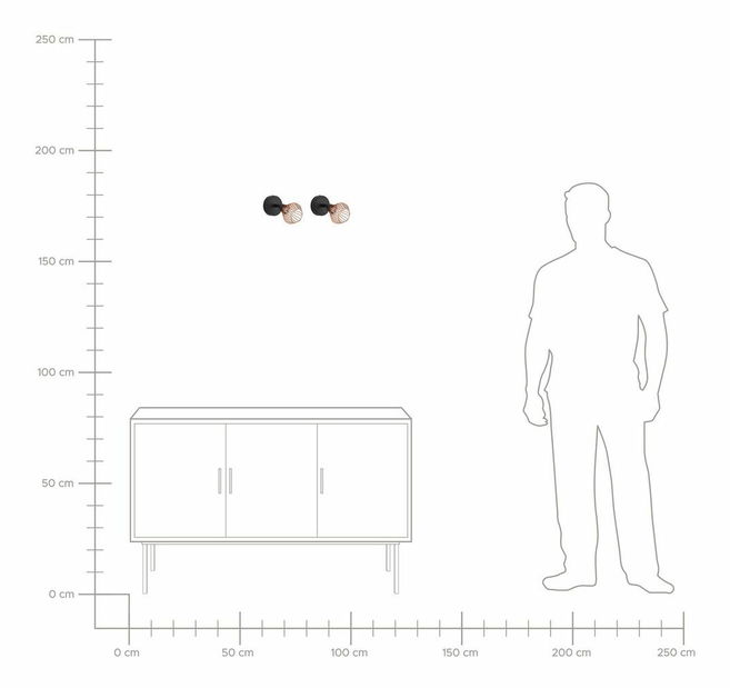 Set 2 buc. lampă de perete VENTURA (cupru)