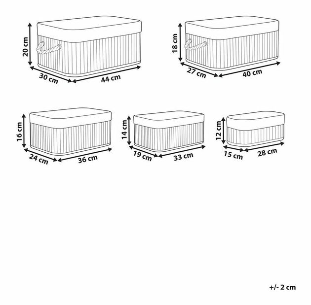 Set 5 košara Taygeta (smeđa) 