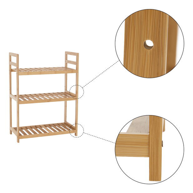 Regál 3-polcos Andor TYP 1 (természetes bambusz)