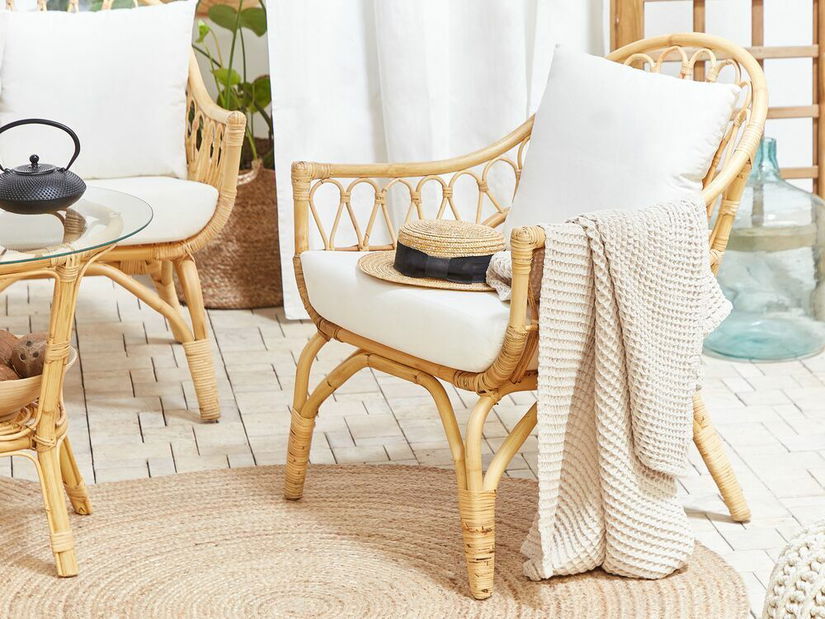 Set mobilier de grădină Sanford (alb crem) (pentru 4 persoane)