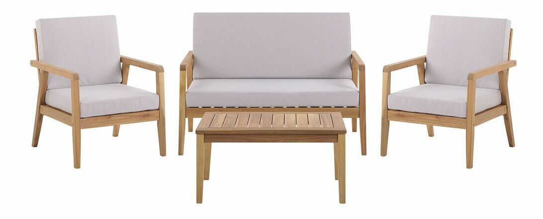 Kerti szett PALAN (világos fa) (4 fő részére)