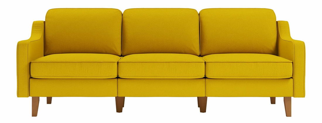 Pohovka trojsedačka Robia E (slnečnicová + orech)