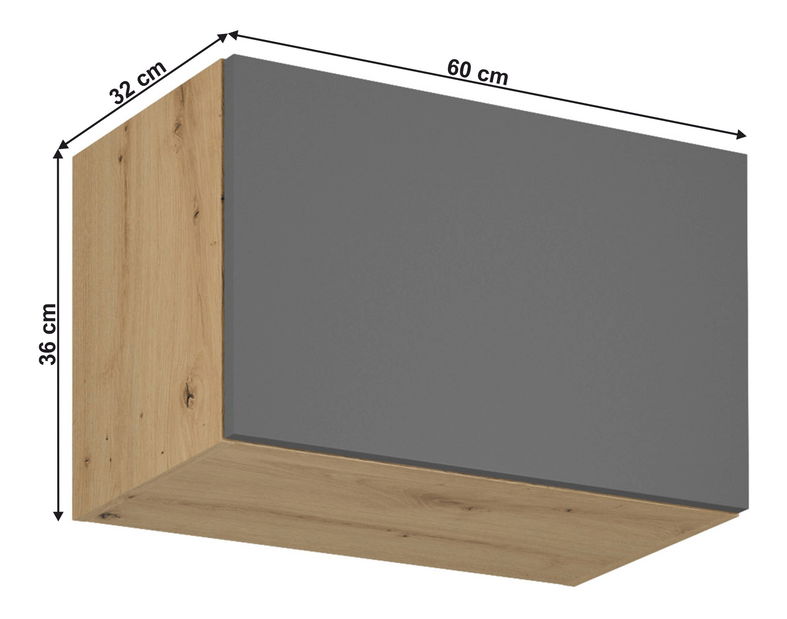Felső konyhaszekrény G60KN Langari (artisan tölgy + matt szürke)