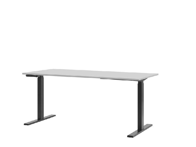 Písací stôl DESIRA II (180x80 cm) (sivá + čierna) (manuálne nastaviteľný)
