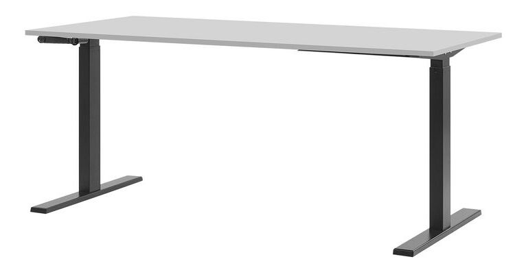 Masă de scris DESIRA II (180x80 cm) (gri + negru) (reglabil manual)