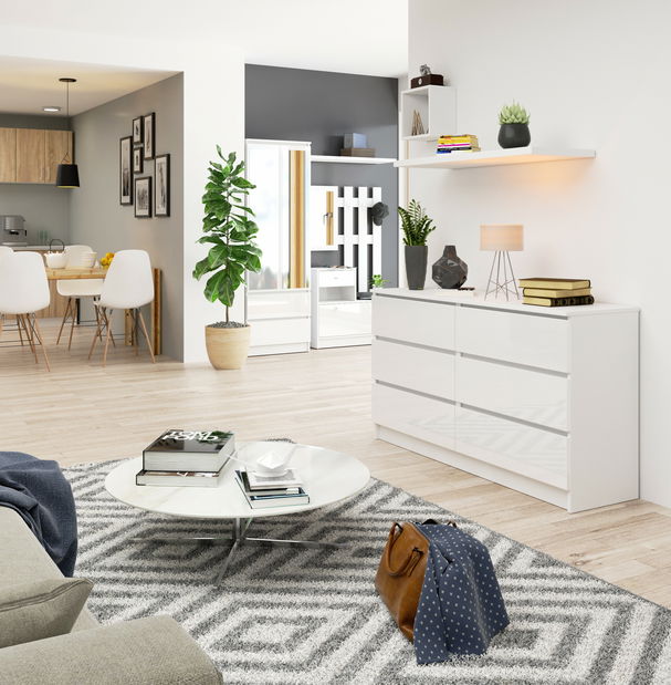 Komód Keanu (fényes fehér)