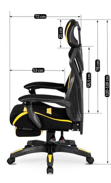 Felső fotel Mananera (fekete + sárga) 