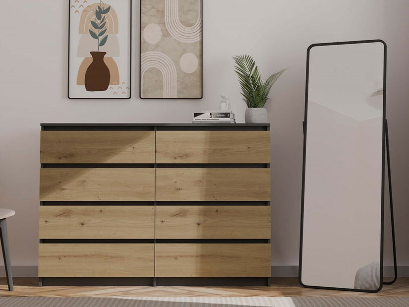 Komoda Musecalo 7 140 (antracit + dub artisan)