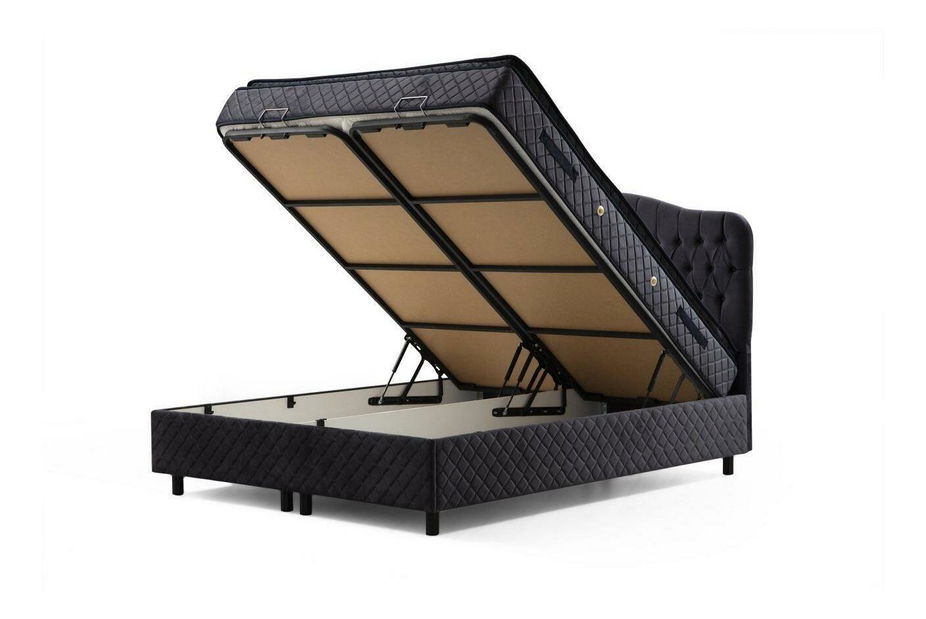 Boxspring posteľ 140 cm Vassilium (antracit)