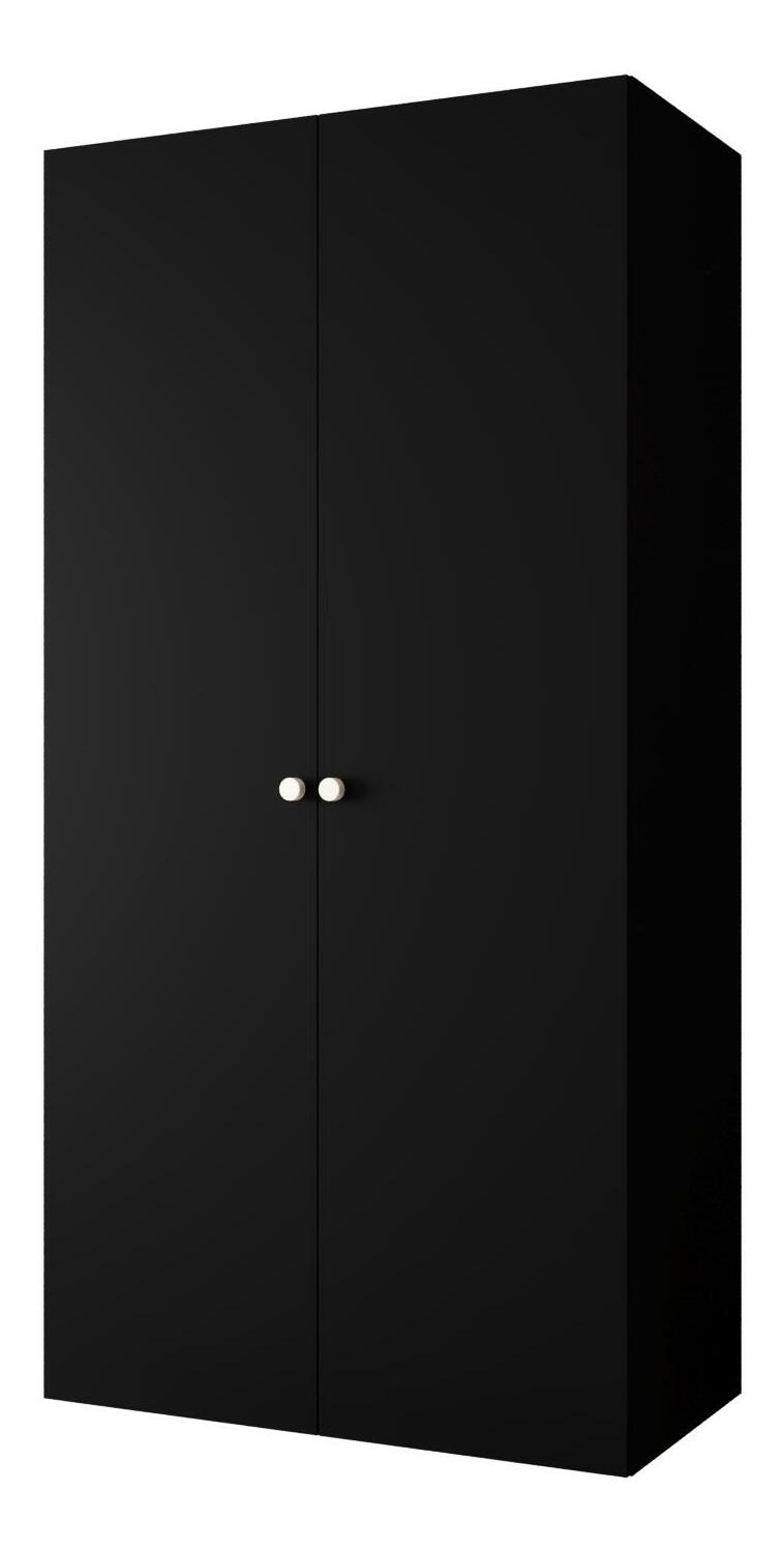 Dulap de haine 100 cm Parna 1 (Negru + Argintiu)