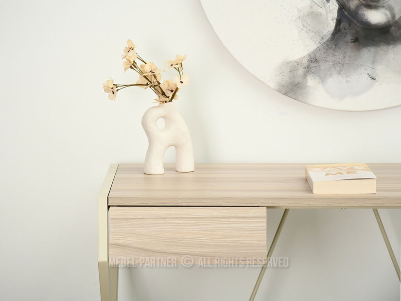 PC stolík Desiguo (popolaváo béžová + krémová)