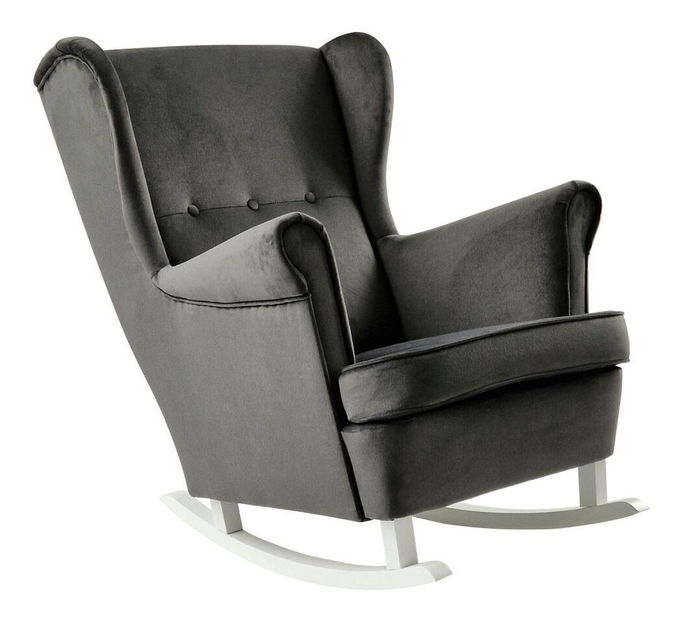 Fotoliu balansoar cu urechi Trasmitirle (gri închis + alb) 