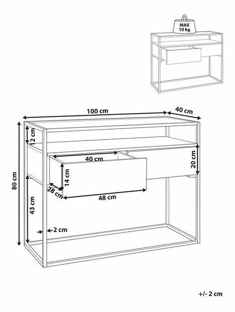 Konzolový stolík Mauza (tmavé drevo)