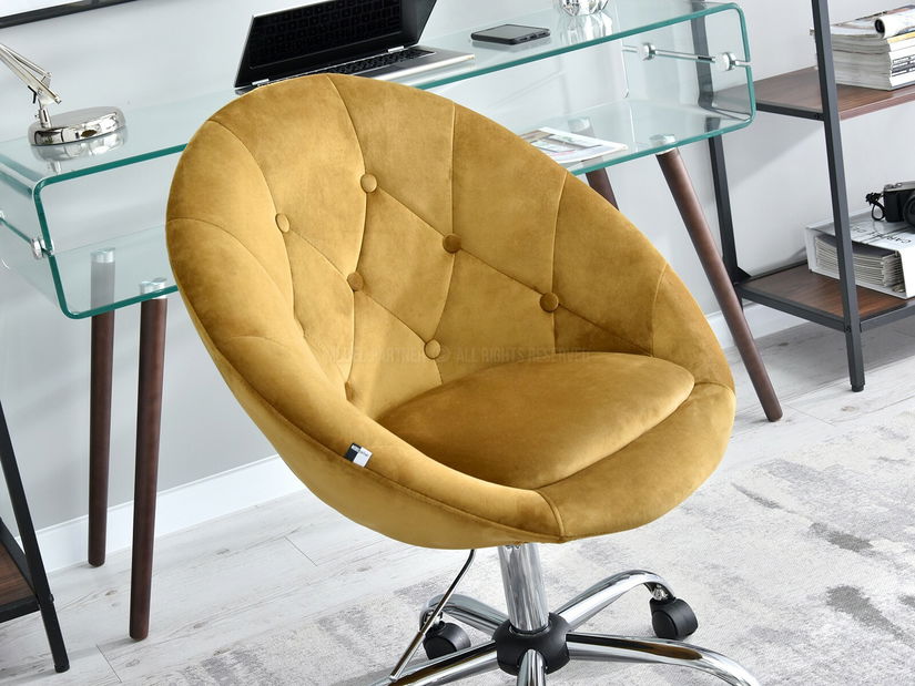 Fotelja Lush 4 (zlatna + krom)