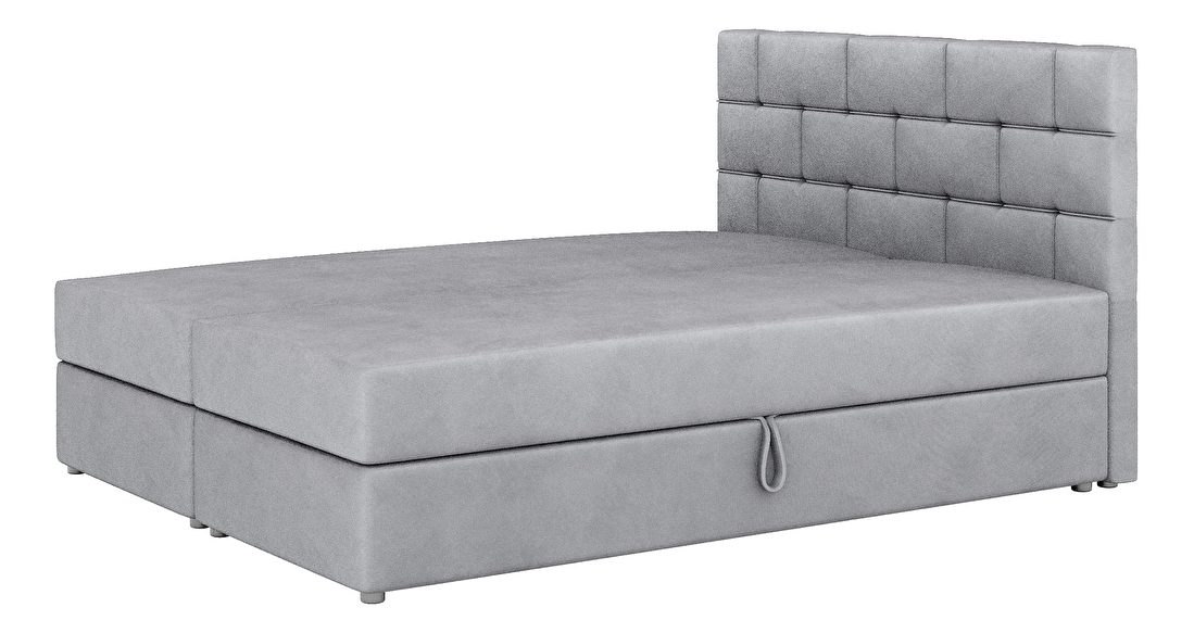 Manželská posteľ Boxspring 160x200 cm Waller (s roštom a matracom) (sivá) *výpredaj
