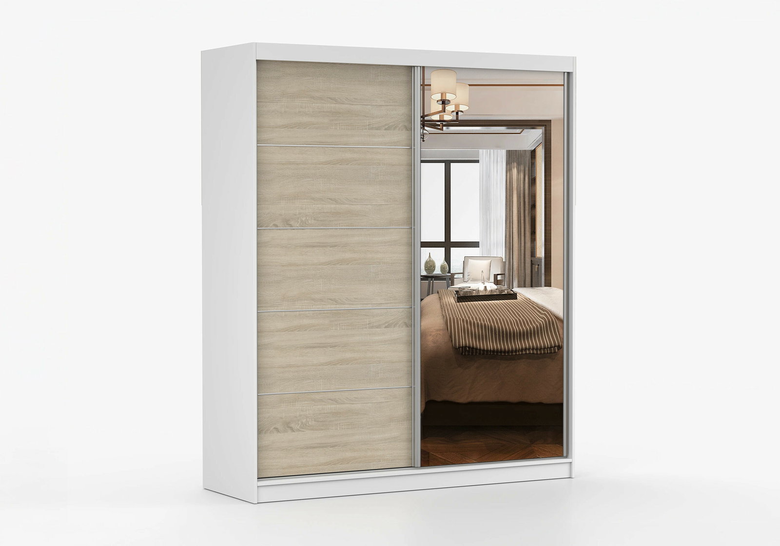 Ruhásszekrény Beyla 03 (Fehér + Sonoma tölgy)