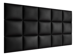 Panou de perete tapițat Pazara 40x30 cm (piele ecologică soft 011 (Negru)