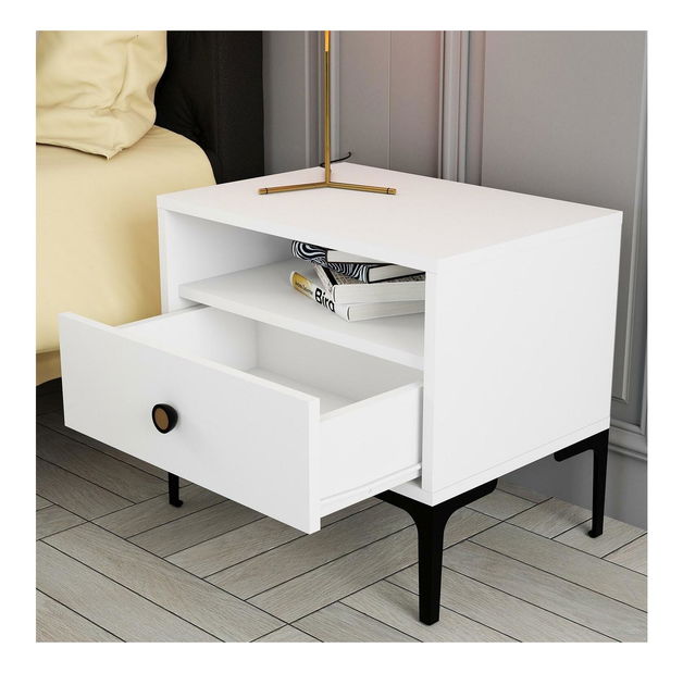 Nočný stolík Logan (biela)