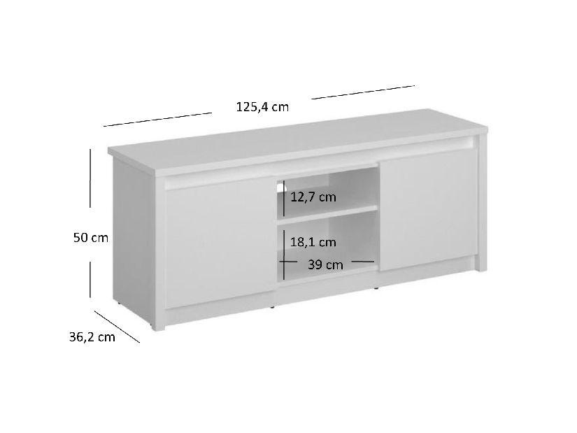 TV stolík/skrinka Ethan (biela)