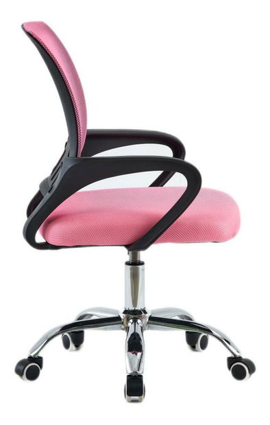 Irodai fotel Declan (rózsaszín + króm) 