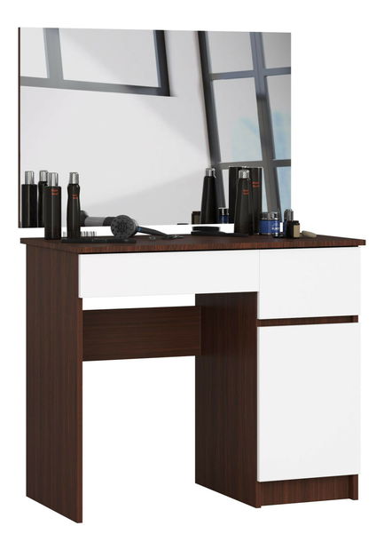 Masă de toaletă Parijat (wenge + Alb) (cu oglindă) (D)