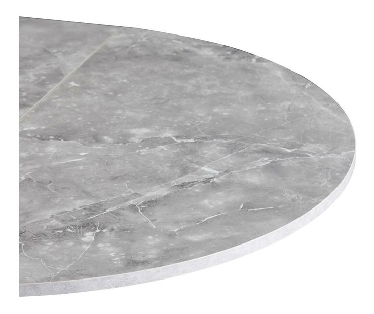 Masă de sufragerie extensibilă Amero (beton + negru) (pentru 4-6 persoane)