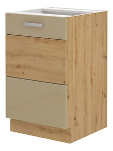 Donji kuhinjski ormarić Arryn 50 D ZL 1F BB (Hrast artisan + Sjaj cappucino)