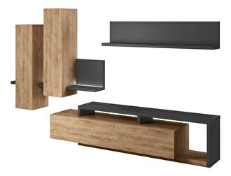 Mobilier living Bilsby Typ 09 (stejar ribbec + gri)