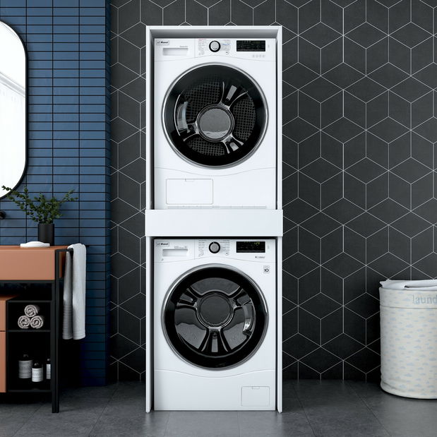 Szekrény a mosógép felé Kentorio (fehér) 