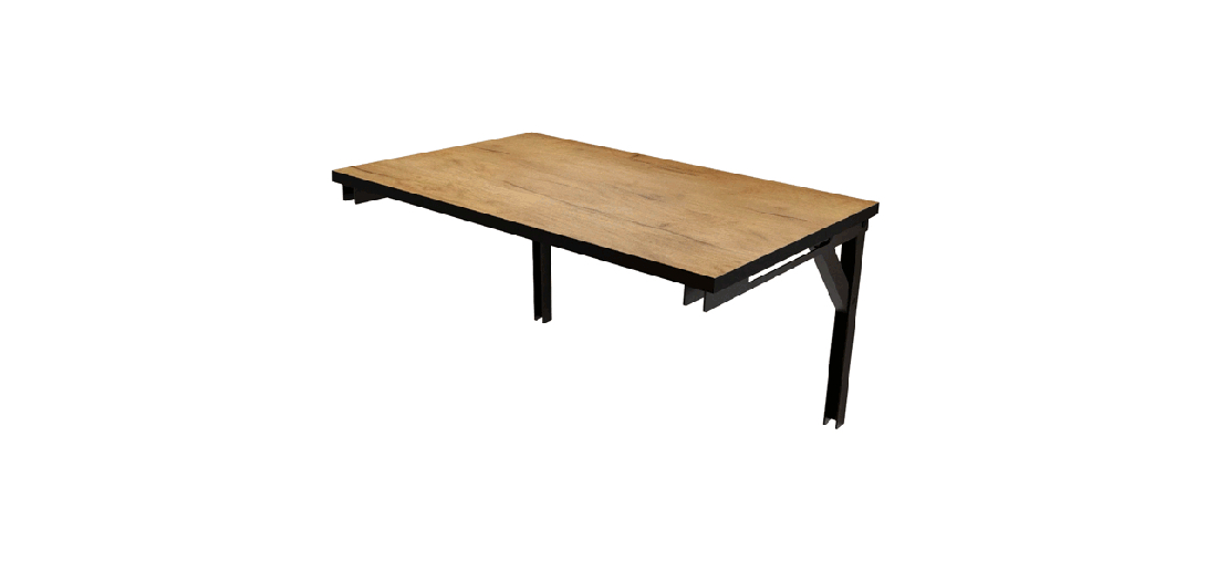 Zidni kuhinjski stol Lena (hrast craft zlatni + crna)
