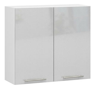 Dulap superior de bucătărie Ozara W80 H720 (alb + metalic lucios)